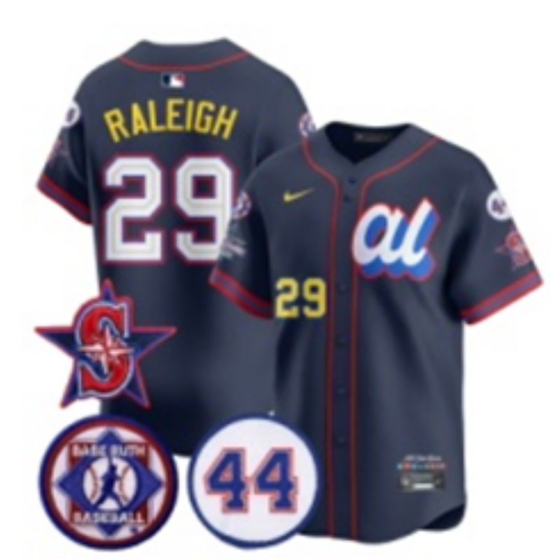 Men Seattle Mariners 29 Raleigh Blue MLB All star Nike 2025 Jersey style 0013